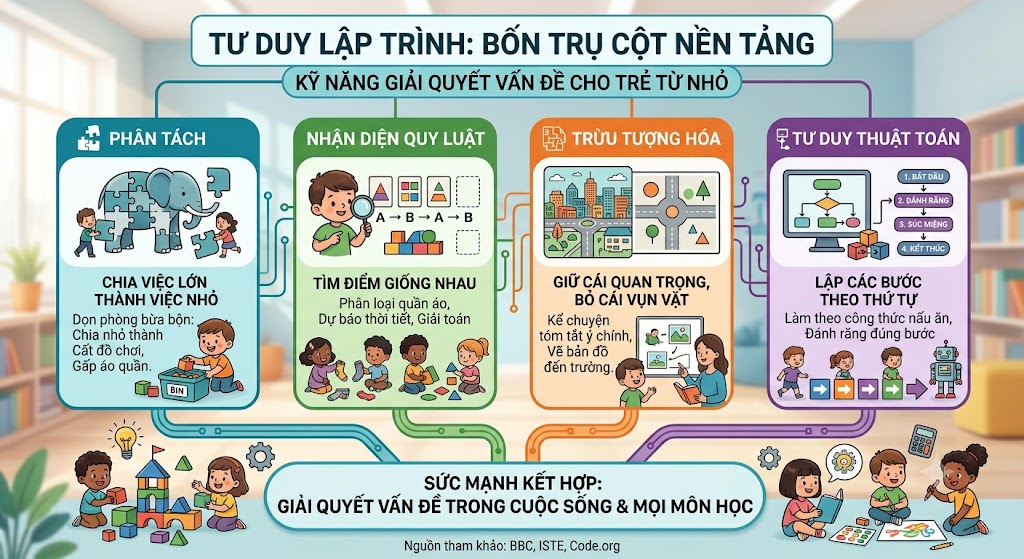Bốn "trụ cột" của tư duy lập trình: Nuôi cho con thế nào từ việc nhà mỗi ngày?