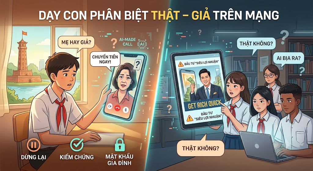 Thời AI, "mắt thấy tai nghe" chưa chắc đã thật: Làm sao dạy con phân biệt thật – giả trên mạng?